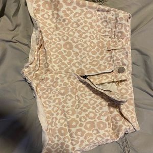 Altar’d State Pink Leopard Print Shorts